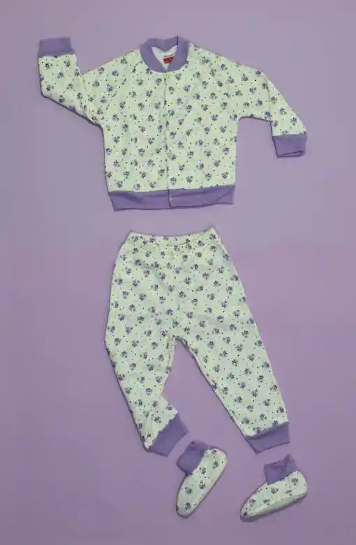 Pijama Bebé Térmica 3 Piezas Estampado Niña Talla 06