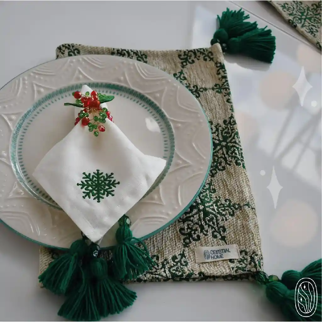 INDIVIDUAL ESSENTIAL GREEN CHRISTMAS (CON BORLAS) 