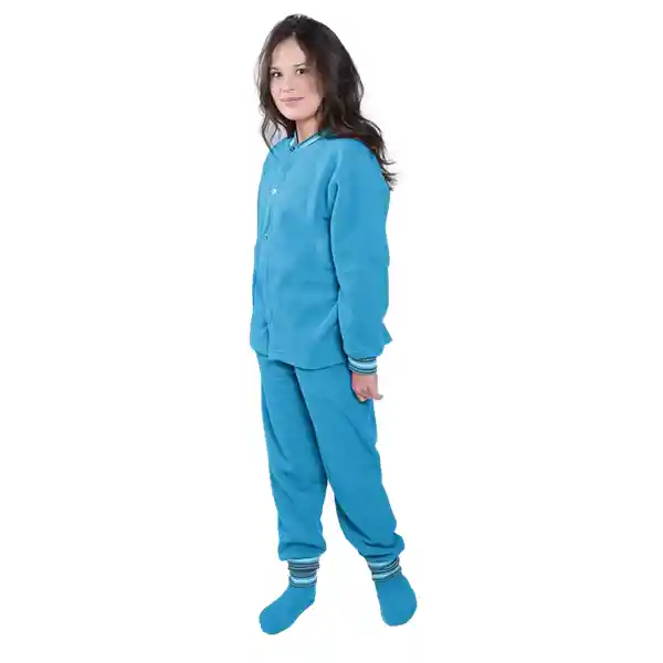 Pijama Niña Térmica Polar Turquesa Talla 02