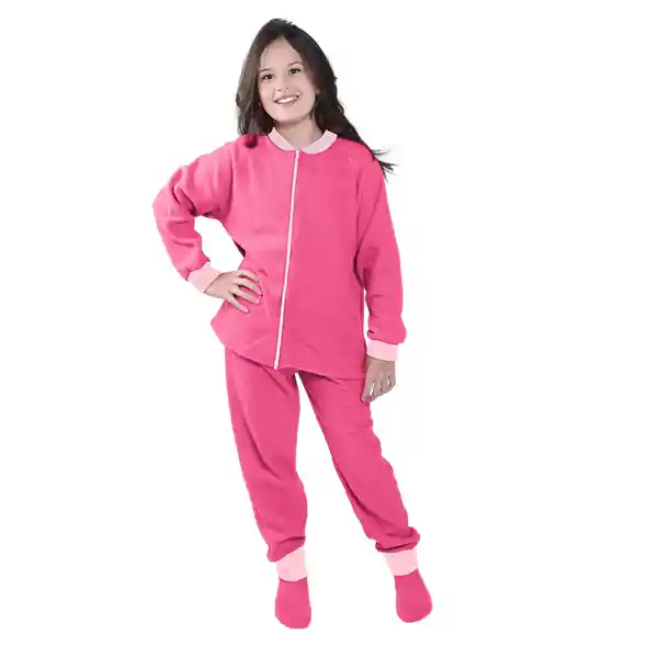 Pijama Niña Térmica Polar Fucsia Talla 04