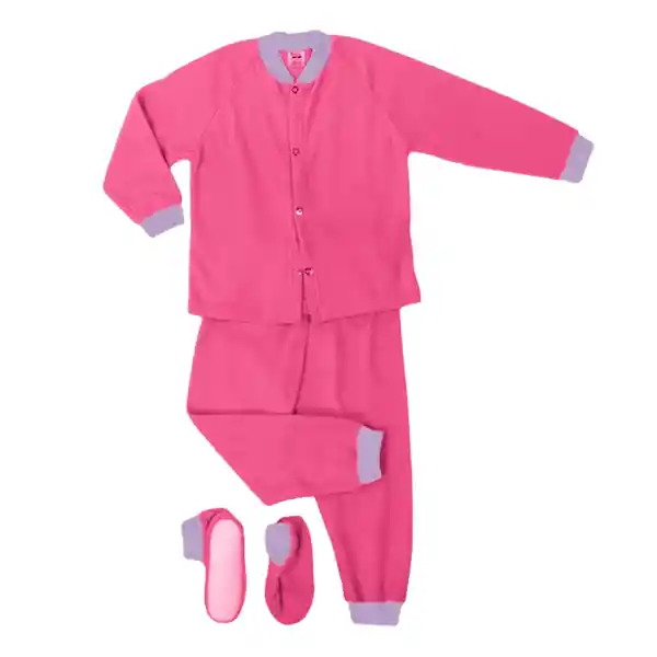 Pijama Niña Térmica Polar Fucsia Talla 04