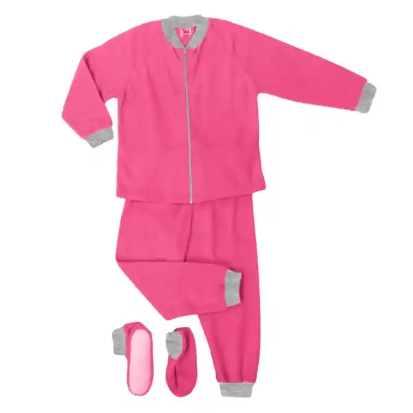 Pijama Niña Térmica Polar Fucsia Talla 04