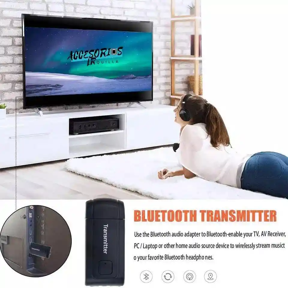 Transmisor Bluetooth 5.0/transmite El Audio De Tu Televisor O Pc A Tus Audífonos O Altavoces