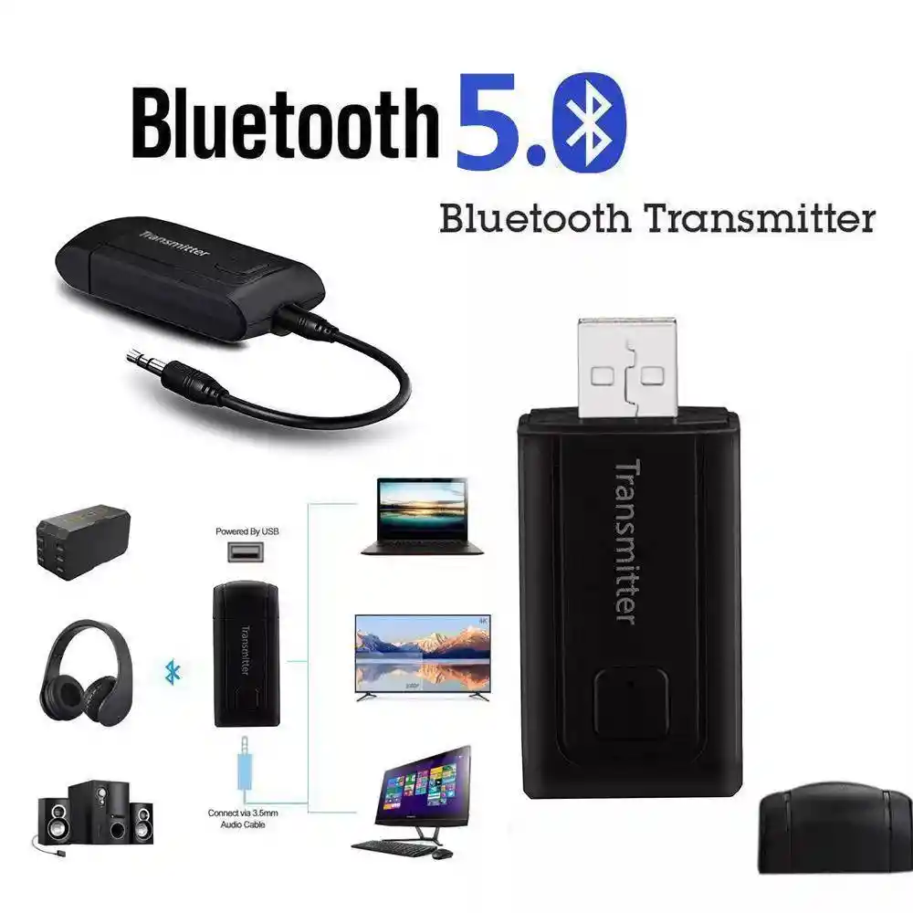 Transmisor Bluetooth 5.0/transmite El Audio De Tu Televisor O Pc A Tus Audífonos O Altavoces