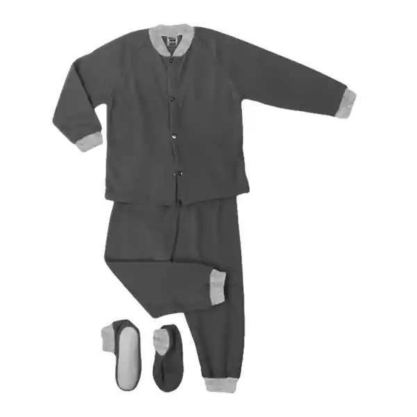   Pijama Niño Térmica Polar Gris Oscuro Talla 06