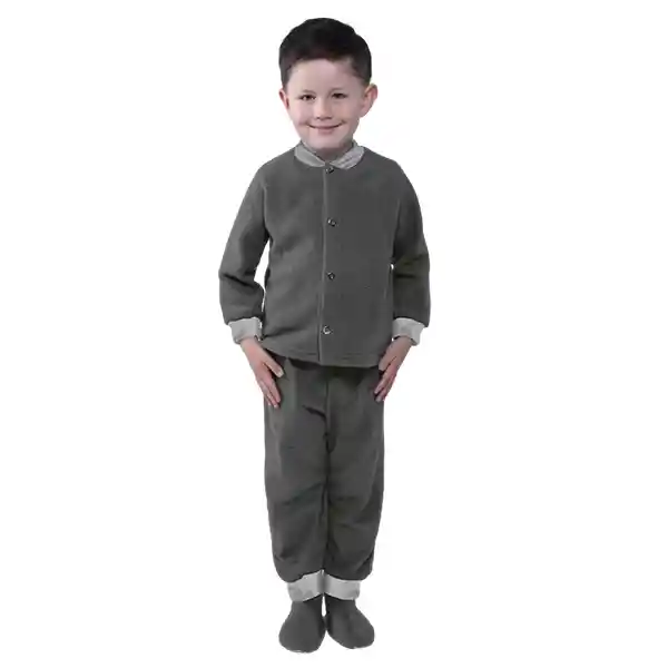   Pijama Niño Térmica Polar Gris Oscuro Talla 06