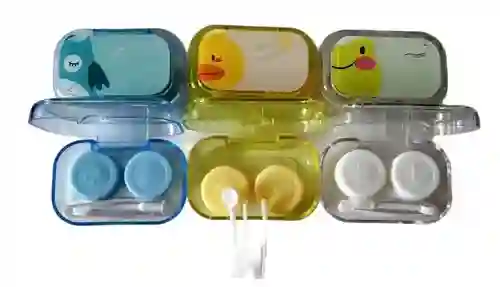 Estuche Porta Lentes De Contacto Pinza Chupa Extracción