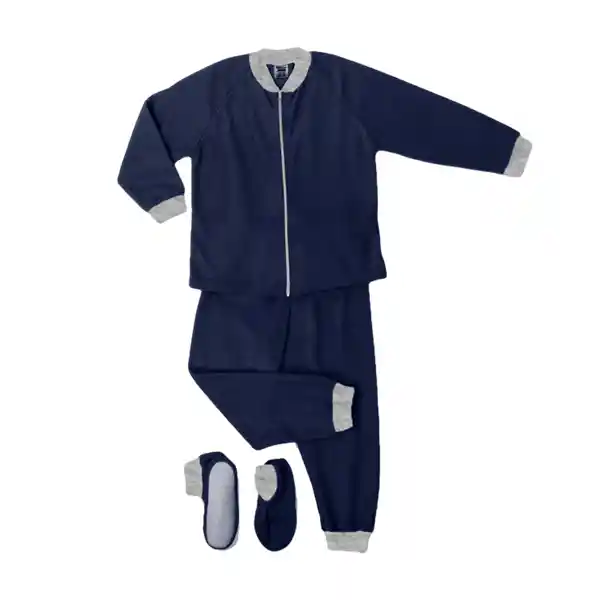 Pijama Niño Térmica Polar Azul Oscuro Talla 10