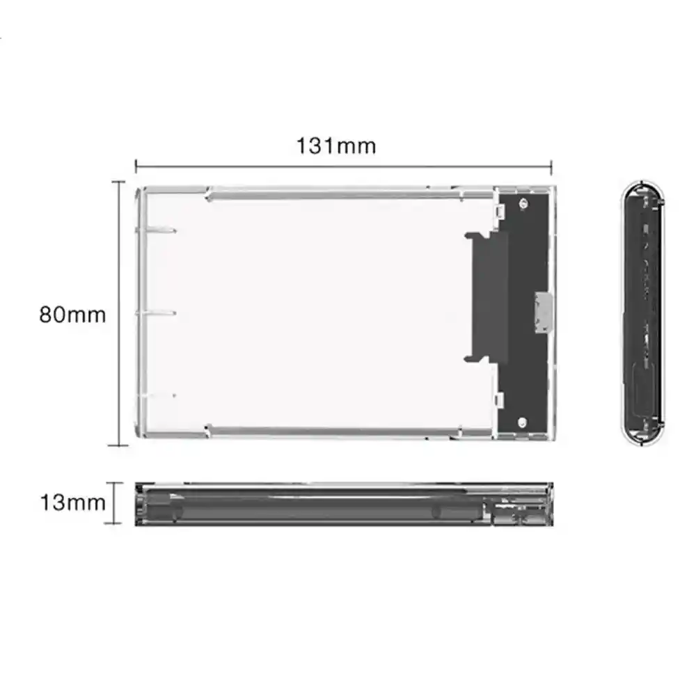 Caja Externa Disco Hdd O Ssd Sata 2.5 A Usb 3.0 Transparente