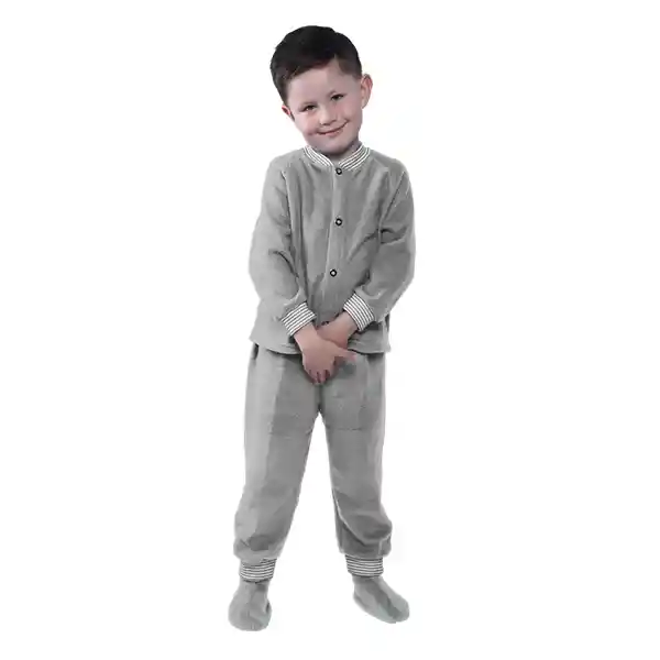 Pijama Niño Térmica Polar Gris Claro Talla 12