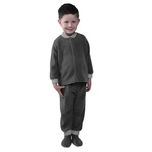 Pijama Niño Térmica Polar Gris Oscuro Talla 12 