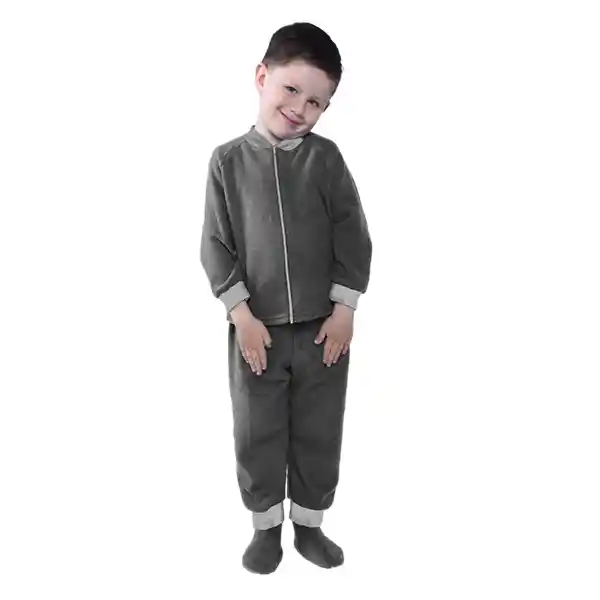 Pijama Niño Térmica Polar Gris Oscuro Talla 12 