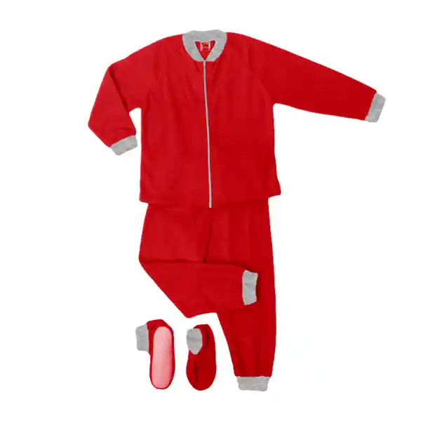 Pijama Niño Térmica Polar Rojo Talla 12