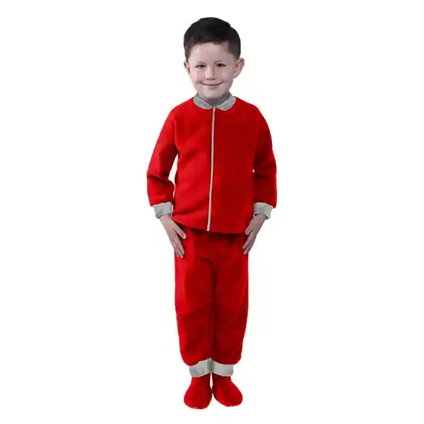 Pijama Niño Térmica Polar Rojo Talla 12