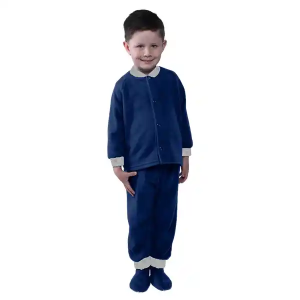 Pijama Niño Térmica Polar Azul Petroleo Talla 12