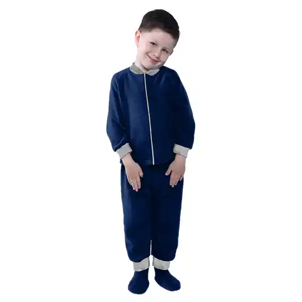 Pijama Niño Térmica Polar Azul Petroleo Talla 12