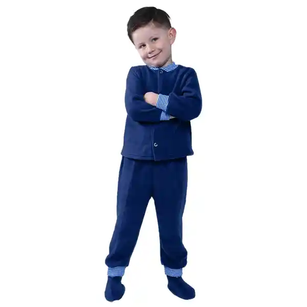 Pijama Niño Térmica Polar Azul Petroleo Talla 12