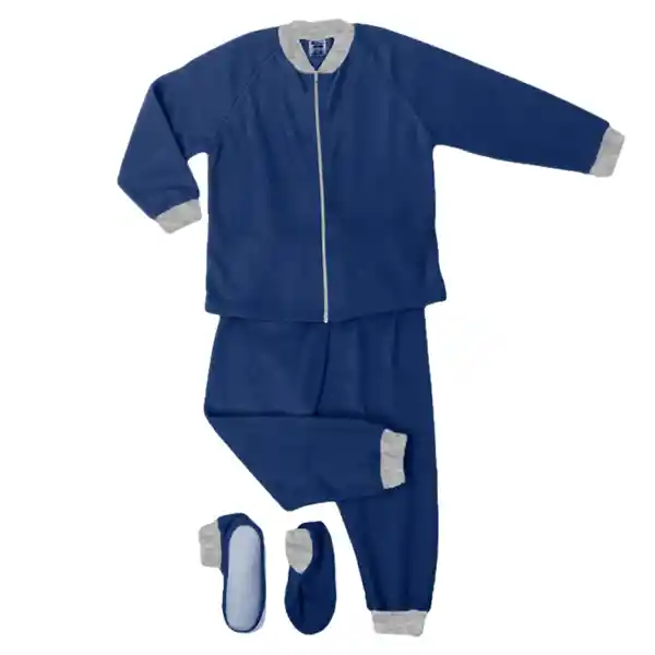 Pijama Niño Térmica Polar Azul Petroleo Talla 12