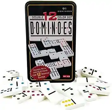 Juego De Mesa Domino En Caja Metalica 