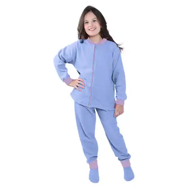 Pijama Niña Térmica Polar Azul Hoertensia Talla 12