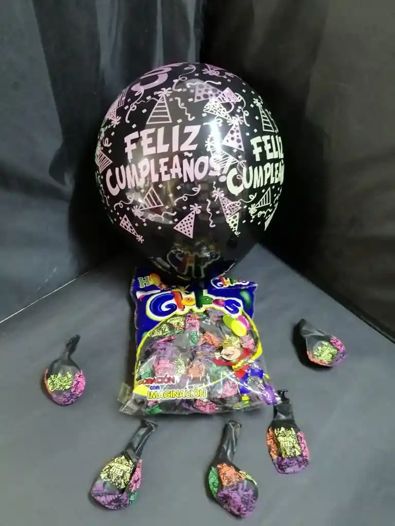 Globos Negras Neon R12 X 5 Und