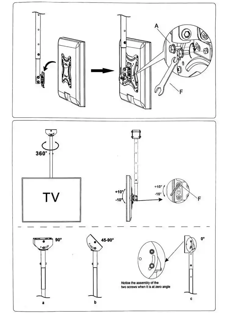 Soporte Base Techo Móvil Monitor Pc Tv 17 19 21 24 27 32 43 49"