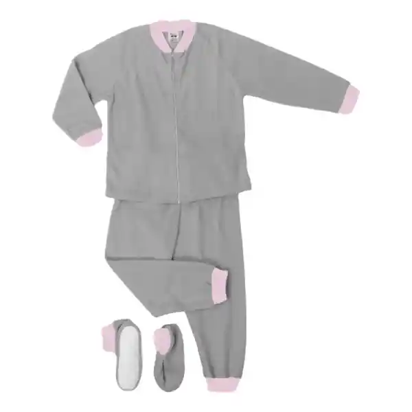 Pijama Niña Térmica Polar Gris Claro Talla 14