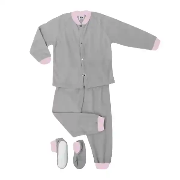 Pijama Niña Térmica Polar Gris Claro Talla 14