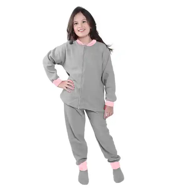 Pijama Niña Térmica Polar Gris Claro Talla 14