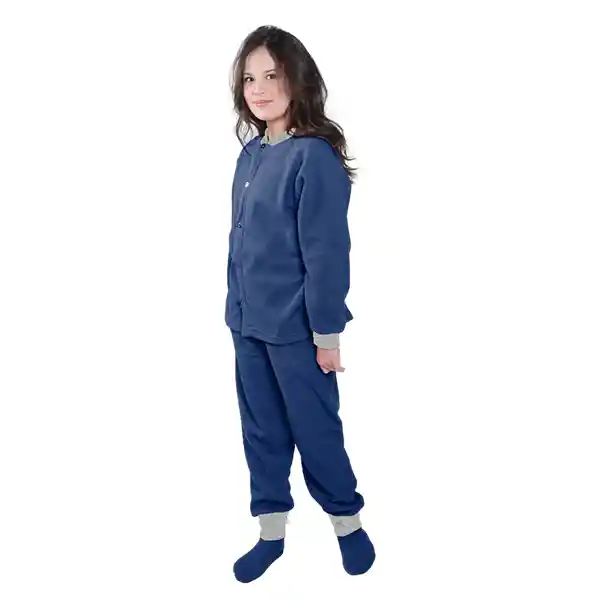 Pijama Niña Térmica Polar Azul Petroleo Talla 14