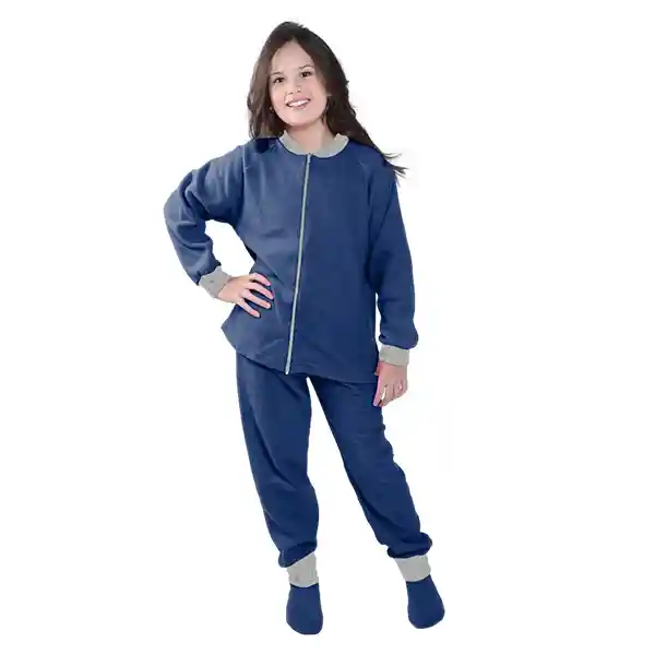 Pijama Niña Térmica Polar Azul Petroleo Talla 14