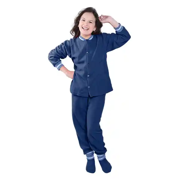 Pijama Niña Térmica Polar Azul Petroleo Talla 14