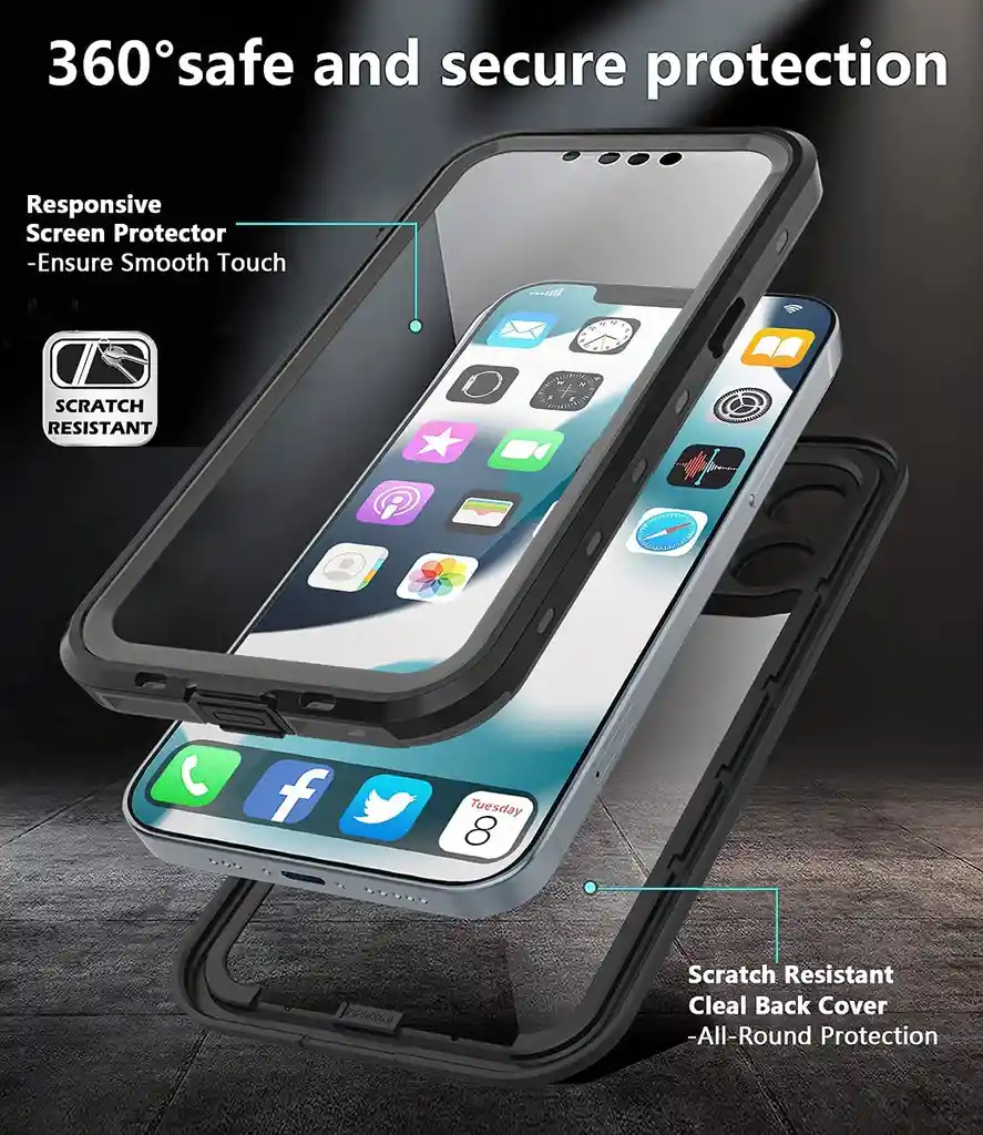 iPhone Forro Estuche Antigolpe Sumergible 36013 Pro Max 6,7
