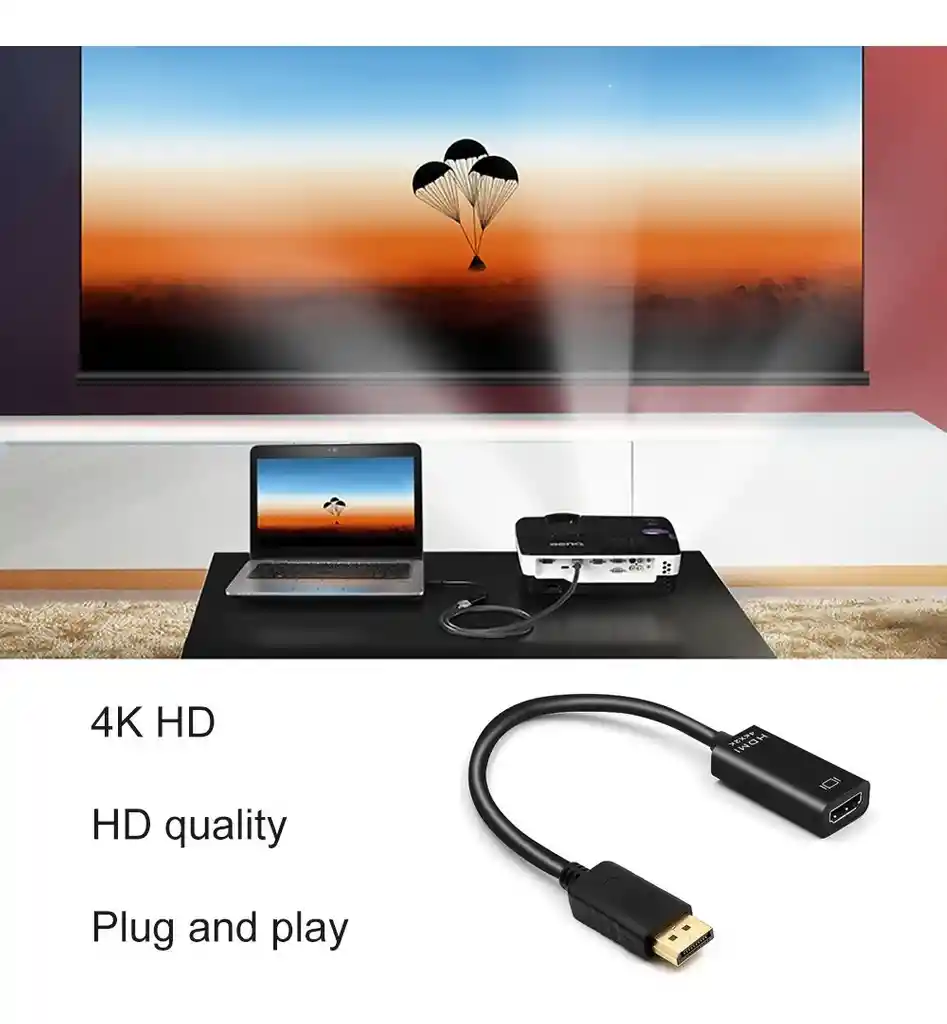 Convertidor De Display Port A Hdmi 4K
