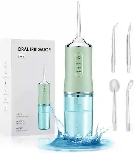 Irrigador Oral Limpieza Dental Profunda Recargable verde