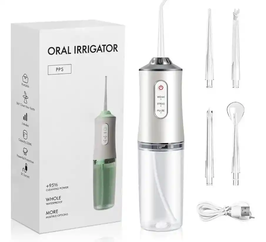 Irrigador Oral Limpieza Dental Profunda Recargable Gris