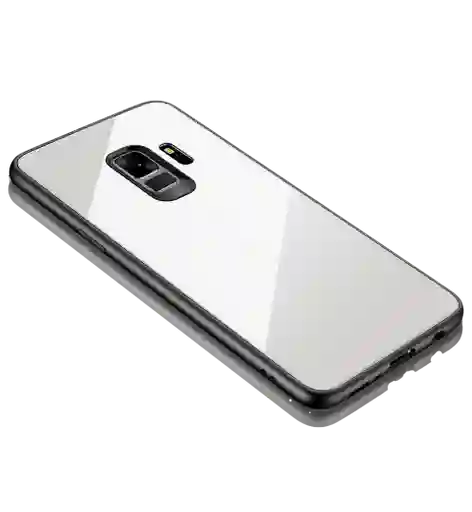 Samsung Estuche Carcasa Protector Vidrio Templado S7 Edge - Blanco