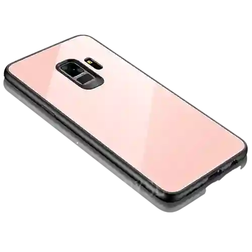 Samsung Estuche Carcasa Protector Vidrio Templado S7 Edge - Rosado