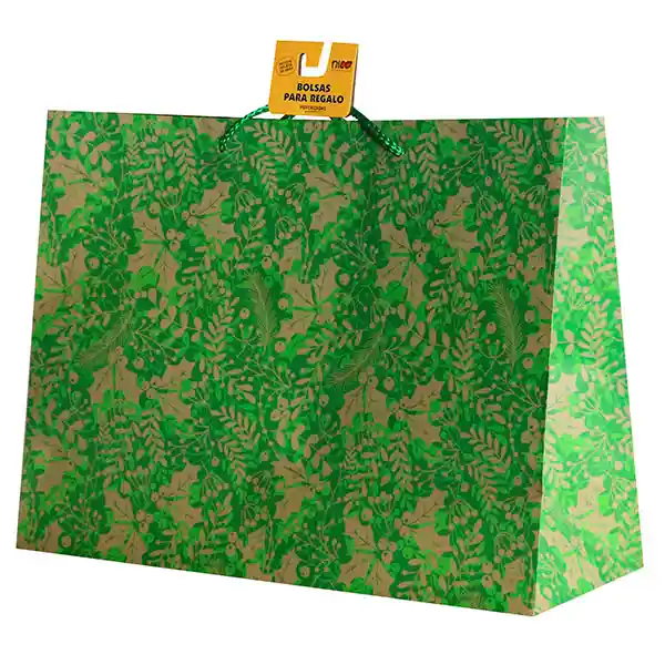 Nico Bolsa De Regalo Premium Ls Navidad Verde Horizontal