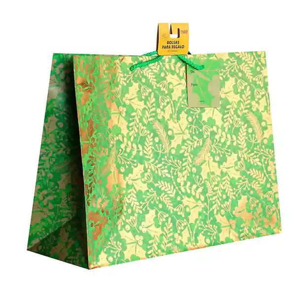 Nico Bolsa De Regalo Premium Ls Navidad Verde Horizontal