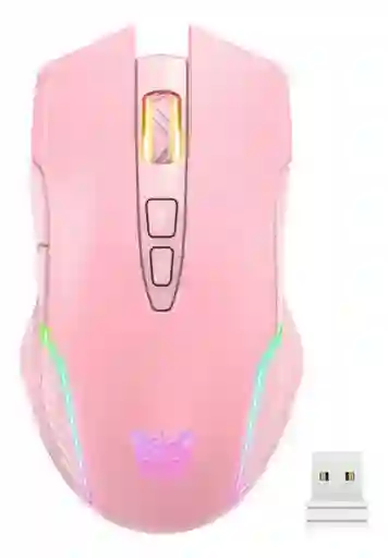 Mouse Inalambrico Cw905 Onikuma Color Rosa Recargable