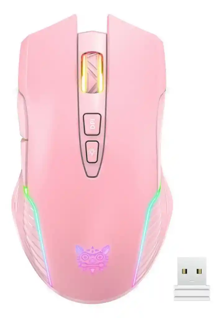 Mouse Inalambrico Cw905 Onikuma Color Rosa Recargable