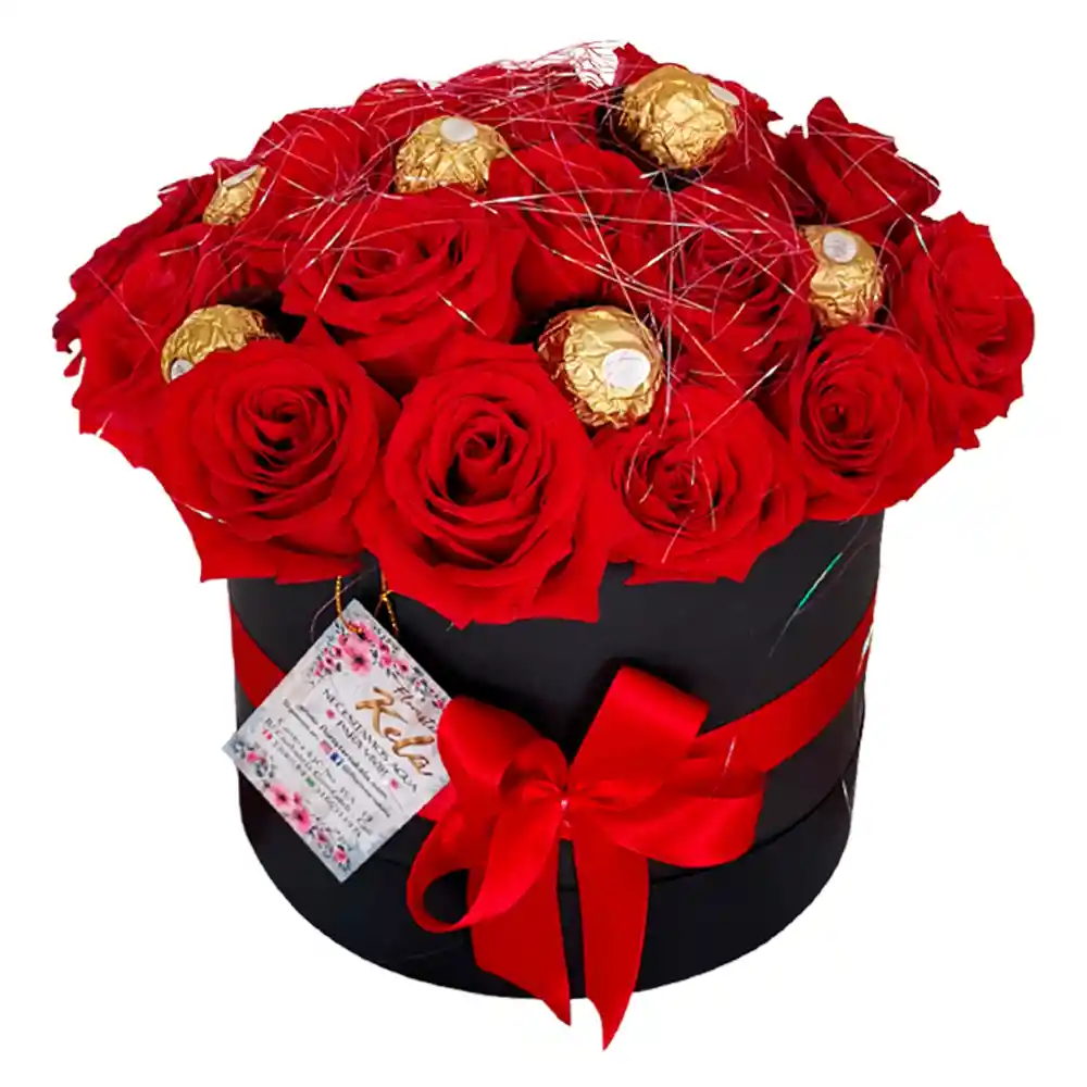 Jardín Amore Con Ferrero (24 Rosas)
