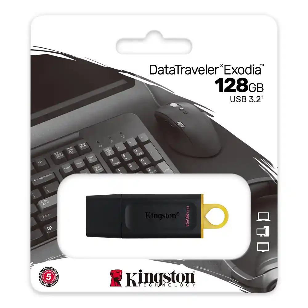 Kingston Memoria Usb 3.2 Dtx 128Gb Negro Amarillo