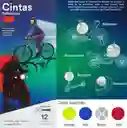 Cinta Adhesiva Reflectiva de Colores Para Cicla y Casco 12und Blanco