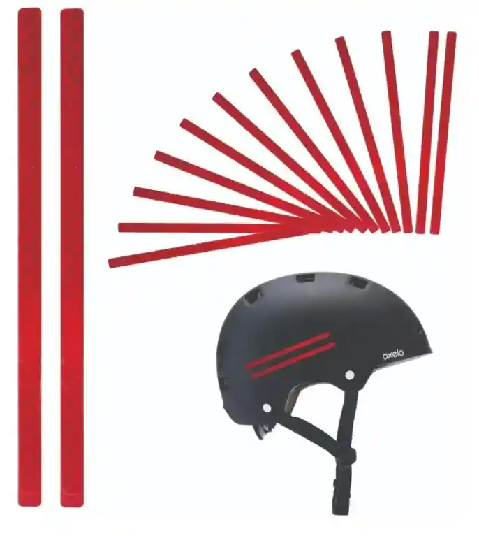 Cinta Adhesiva Reflectiva de Colores Para Cicla y Casco 12und Rojo