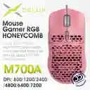 Mouse Gamer Delux M700a Rgb, Programable 7 Botones, 7200dpi Rosado