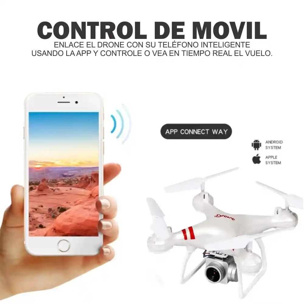 Drone Con Cámara Wifi Full Hd 720p Lf608 Control Remoto K3w - Blanco