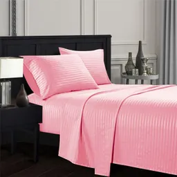 Juego Sábanas King Medida 200x200 Cms Rosado