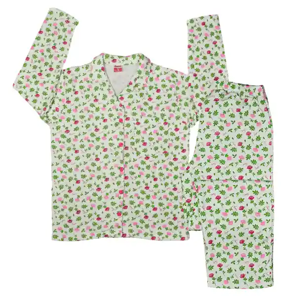 Pijama Mujer Daniela Estampada Verde Limón Talla XXL